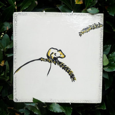 Rat des moissons (tableau céramique, 25x25 cm)