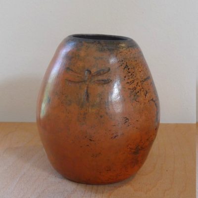 Vase libellule rouge